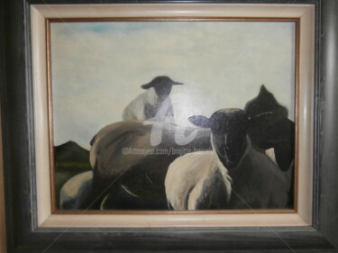 Peinture intitulée "Au Mont Saint Michel" par Brigitte Barcelo, Œuvre d'art originale, Huile