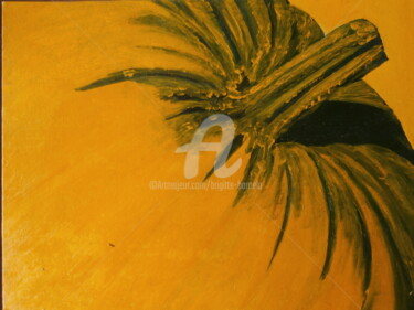 Painting titled "potiron" by Brigitte Barcelo, Original Artwork, Oil