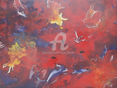 Pintura intitulada "psychedelique" por Brigitte Barcelo, Obras de arte originais, Acrílico