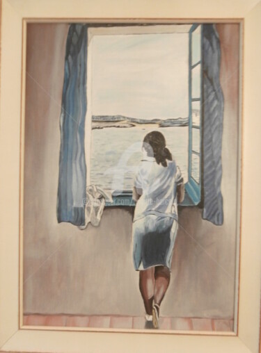 Peinture intitulée "copie DALI, jeune f…" par Brigitte Barcelo, Œuvre d'art originale, Huile