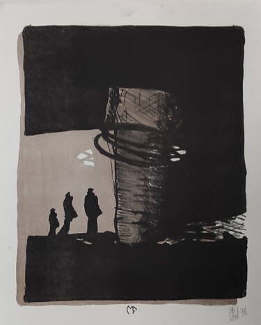 Druckgrafik mit dem Titel "Le clou..." von Brigitte Barcos Nosetti, Original-Kunstwerk, Lithographie