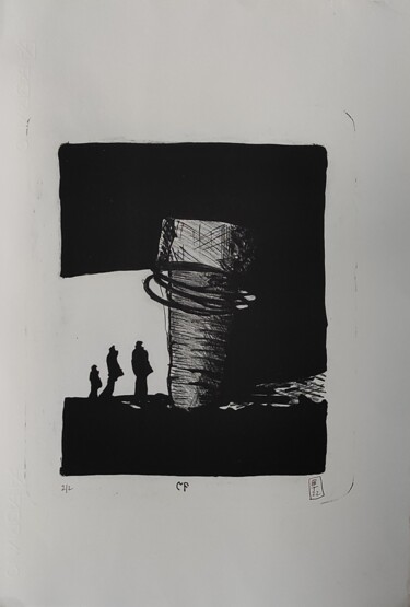 Druckgrafik mit dem Titel "Le Clou" von Brigitte Barcos Nosetti, Original-Kunstwerk, Lithographie