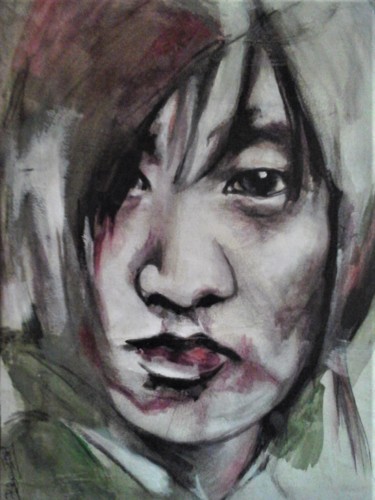 Painting titled "japon-1" by Brigitte Benitah, Original Artwork, Acrylic