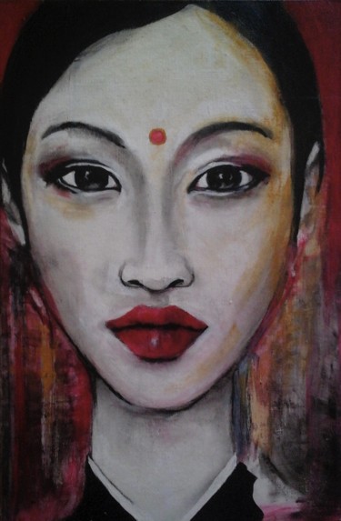 Pittura intitolato "india-1" da Brigitte Benitah, Opera d'arte originale, Acrilico