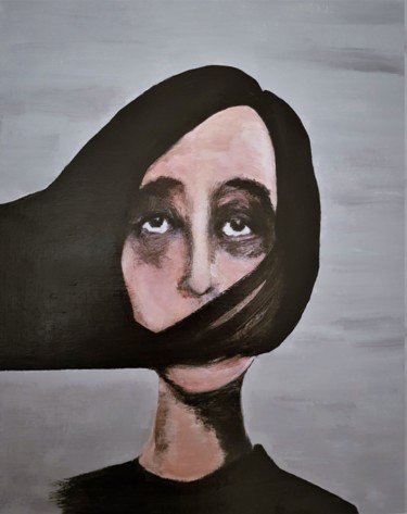 Painting titled "le silence#ArtistSu…" by Brigitte Benitah, Original Artwork, Acrylic