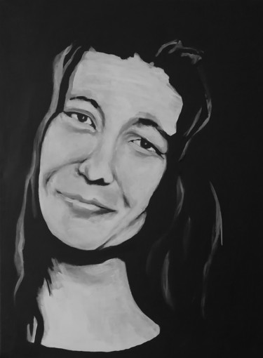 Malerei mit dem Titel "Portrait femme -5-…" von Brigitte Benitah, Original-Kunstwerk, Acryl