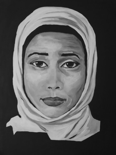 Malerei mit dem Titel "portrait femme -6-" von Brigitte Benitah, Original-Kunstwerk, Acryl