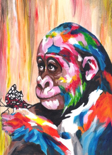 amitié Peinture intitulée "amitié" par Brigitte Benitah, Œuvre d'art originale, Acrylique