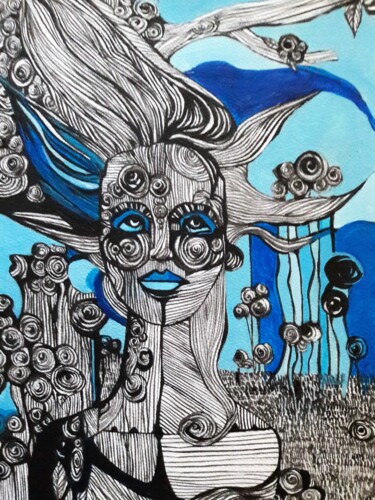 제목이 "dame nature"인 미술작품 Brigitte Benitah로, 원작, 아크릴