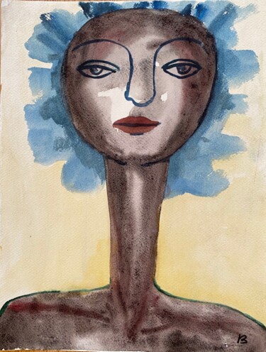 Картина под названием "Du meine Sonne" - Brigitte Böhme, Подлинное произведение искусства, Акварель