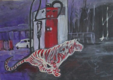 Malerei mit dem Titel "Pack den Tiger in d…" von Brigitte Böhme, Original-Kunstwerk, Acryl