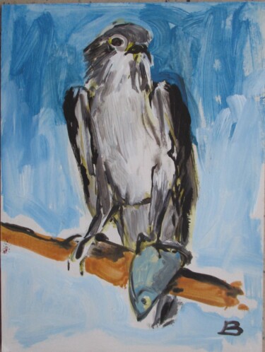 Malerei mit dem Titel "Fischadler" von Brigitte Böhme, Original-Kunstwerk, Acryl