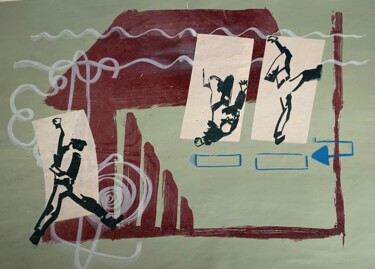 Отпечатки и Гравюры под названием "Kletterer" - Brigitte Böhme, Подлинное произведение искусства, Шелкография