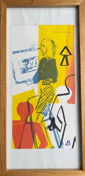 Painting titled "Malerin" by Brigitte Böhme, Original Artwork, Screenprinting