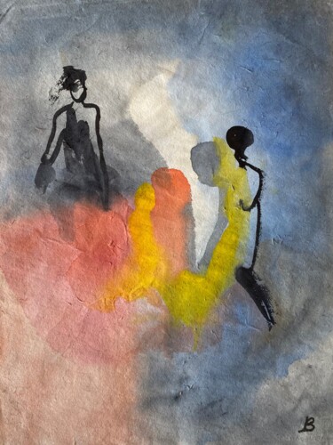 Malerei mit dem Titel "Gleichklang" von Brigitte Böhme, Original-Kunstwerk, Aquarell