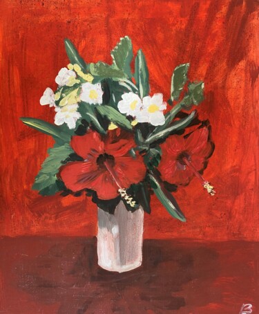 Malerei mit dem Titel "Rot ist die Liebe" von Brigitte Böhme, Original-Kunstwerk, Acryl