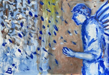 Pintura intitulada "Der blaue Engel" por Brigitte Böhme, Obras de arte originais, Acrílico