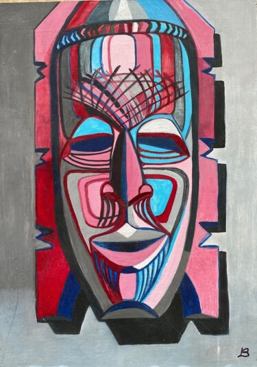 Painting titled "Maske" by Brigitte Böhme, Original Artwork, Acrylic