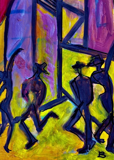 Malarstwo zatytułowany „tanzende Gestalten” autorstwa Brigitte Böhme, Oryginalna praca, Akryl