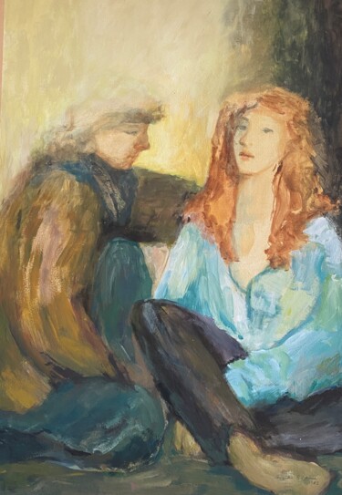 Schilderij getiteld "Freundinnen" door Brigitte Böhme, Origineel Kunstwerk, Acryl