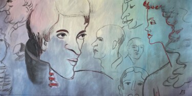 Zeichnungen mit dem Titel "Ein stummer Blick" von Brigitte Böhme, Original-Kunstwerk, Acryl