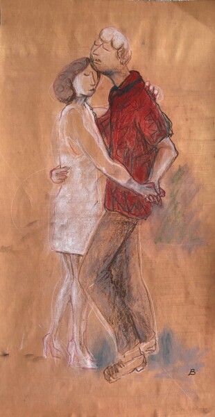 Drawing titled "Tanz mit Gefühl" by Brigitte Böhme, Original Artwork, Chalk