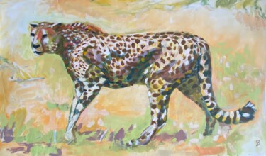 Peinture intitulée "Gepard" par Brigitte Böhme, Œuvre d'art originale, Acrylique