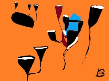 Digitale Kunst mit dem Titel "Champagner" von Brigitte Böhme, Original-Kunstwerk, Digitale Malerei