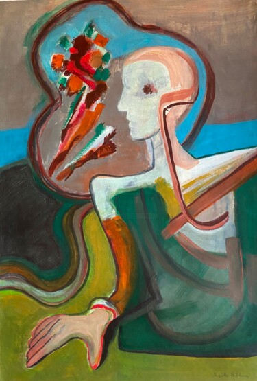 Malerei mit dem Titel "Die große Hand" von Brigitte Böhme, Original-Kunstwerk, Acryl