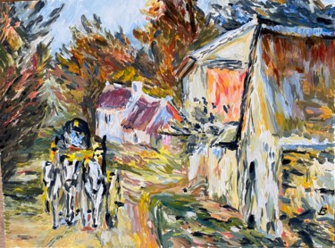 Pintura intitulada "nach Camille Pissar…" por Brigitte Böhme, Obras de arte originais, Guache