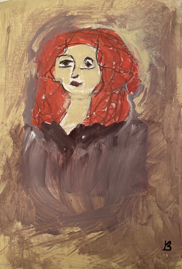 Schilderij getiteld "Portrait 23" door Brigitte Böhme, Origineel Kunstwerk, Acryl