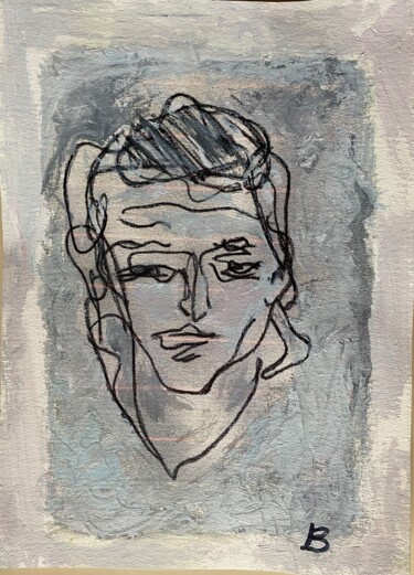 Malerei mit dem Titel "Portrait 24" von Brigitte Böhme, Original-Kunstwerk, Acryl