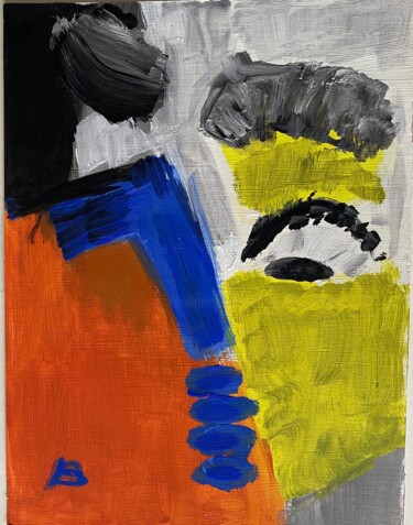 Painting titled "Portrait abstrakt" by Brigitte Böhme, Original Artwork, Acrylic