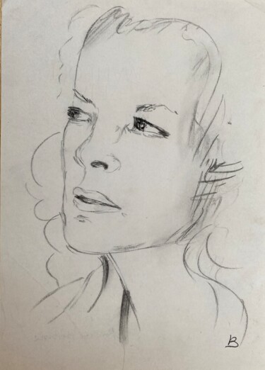 Dibujo titulada "Romy Schneider" por Brigitte Böhme, Obra de arte original, Grafito