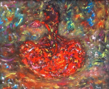 Painting titled "Flamenca" by Brigitte Botsen (Britt), Original Artwork, Oil Mounted on Wood Stretcher frame