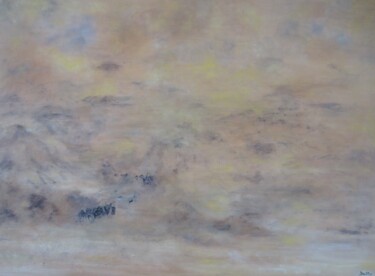 Pintura intitulada "Vent de sable" por Brigitte Botsen (Britt), Obras de arte originais, Óleo Montado em Armação em madeira