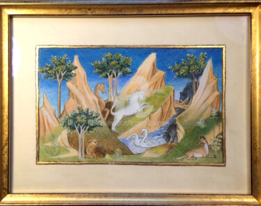 Painting titled "Le voyage extraordi…" by Brigitte Boulanger, Original Artwork, Tempera
