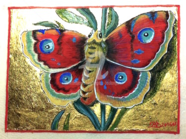 Artisanat intitulée "Papillon pourpre" par Brigitte Boulanger, Œuvre d'art originale