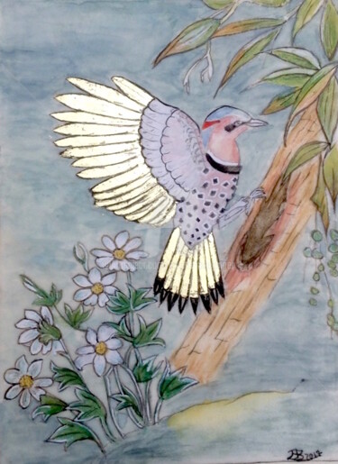 Artisanat intitulée "L'oiseau aux ailes…" par Brigitte Boulanger, Œuvre d'art originale