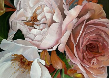 "Floral1" başlıklı Tablo Brigitte Bouron tarafından, Orijinal sanat, Petrol