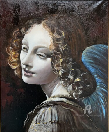 Pintura intitulada "L'ange, détail du t…" por Brigitte Bouron, Obras de arte originais, Óleo