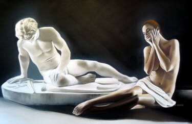 Картина под названием "Chimères" - Brigitte Bouron, Подлинное произведение искусства, Масло