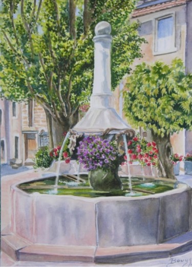 Peinture intitulée "fontaine de salasc…" par Brigitte Bouysse, Œuvre d'art originale, Huile