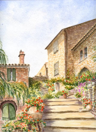 Peinture intitulée "ruelle de provence" par Brigitte Bouysse, Œuvre d'art originale, Huile