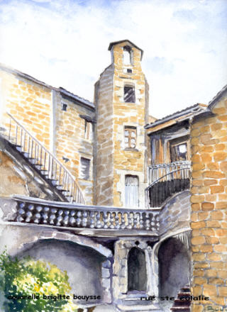 Peinture intitulée "ruelle de ste eulal…" par Brigitte Bouysse, Œuvre d'art originale, Huile