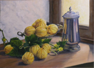 Painting titled "lemon et chocolatiè…" by Brigitte Bouysse, Original Artwork, Oil