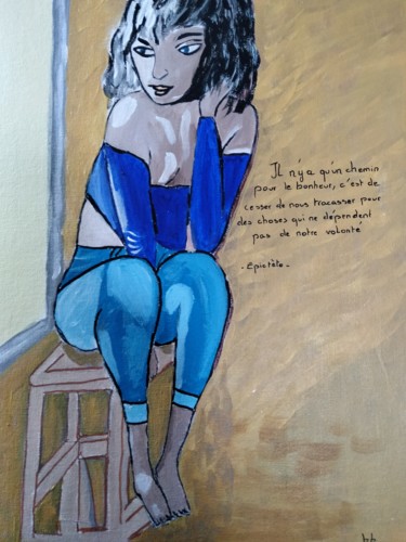 Painting titled "Pensées positives" by Brigitte Candy, Original Artwork, Acrylic
