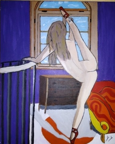 Painting titled "Entraînement" by Brigitte Candy, Original Artwork, Acrylic