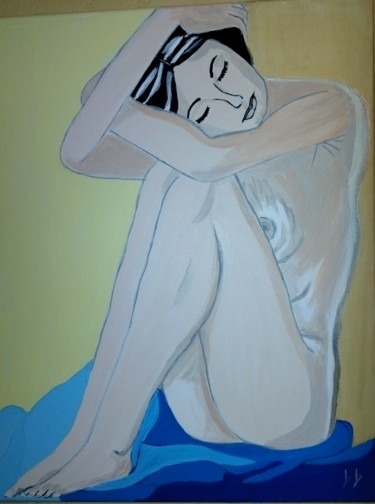 Painting titled "La belle endormie" by Brigitte Candy, Original Artwork, Acrylic