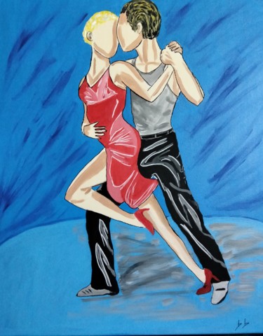 Painting titled "Le tango" by Brigitte Candy, Original Artwork, Acrylic